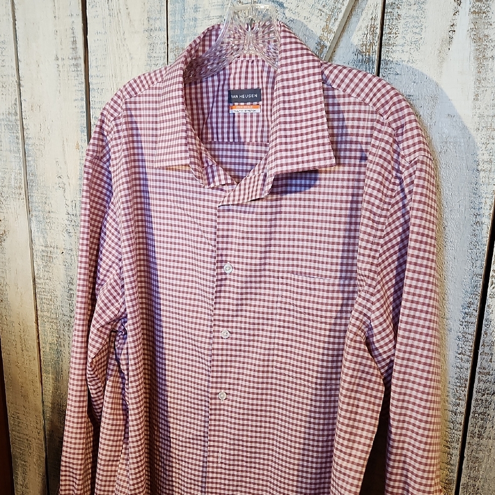 VAN HEUSEN stain Shield Tall Fit Stretch 17.5 Lightweight Dress Shirt